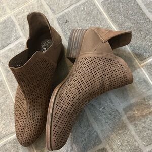 Vince Camuto Brown Perforated Ankle Boots